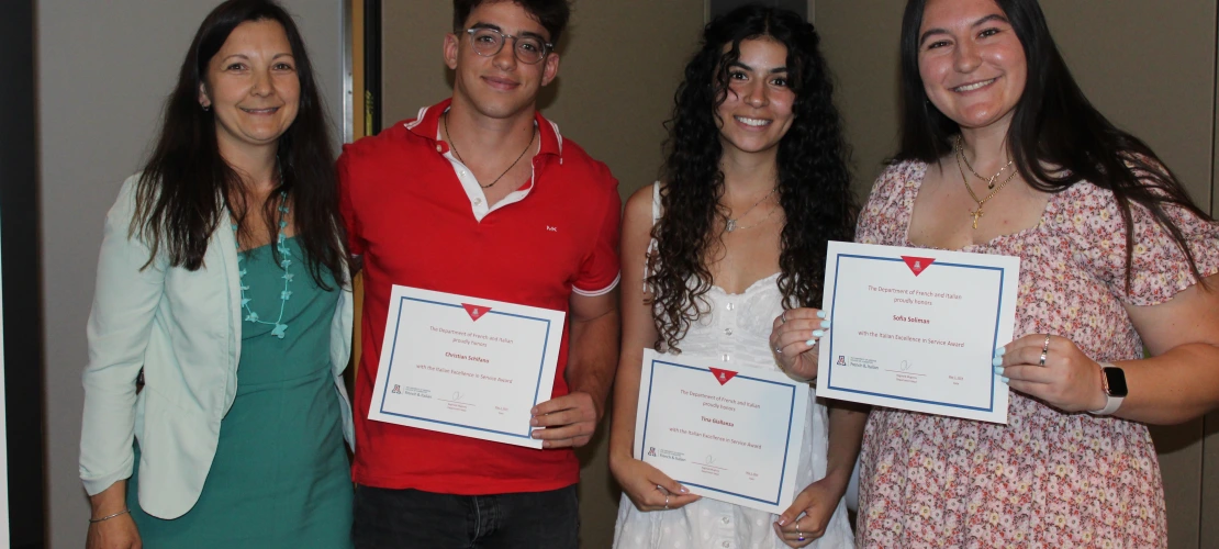 Italian Excellence in Service awardees with Prof. Gaspar