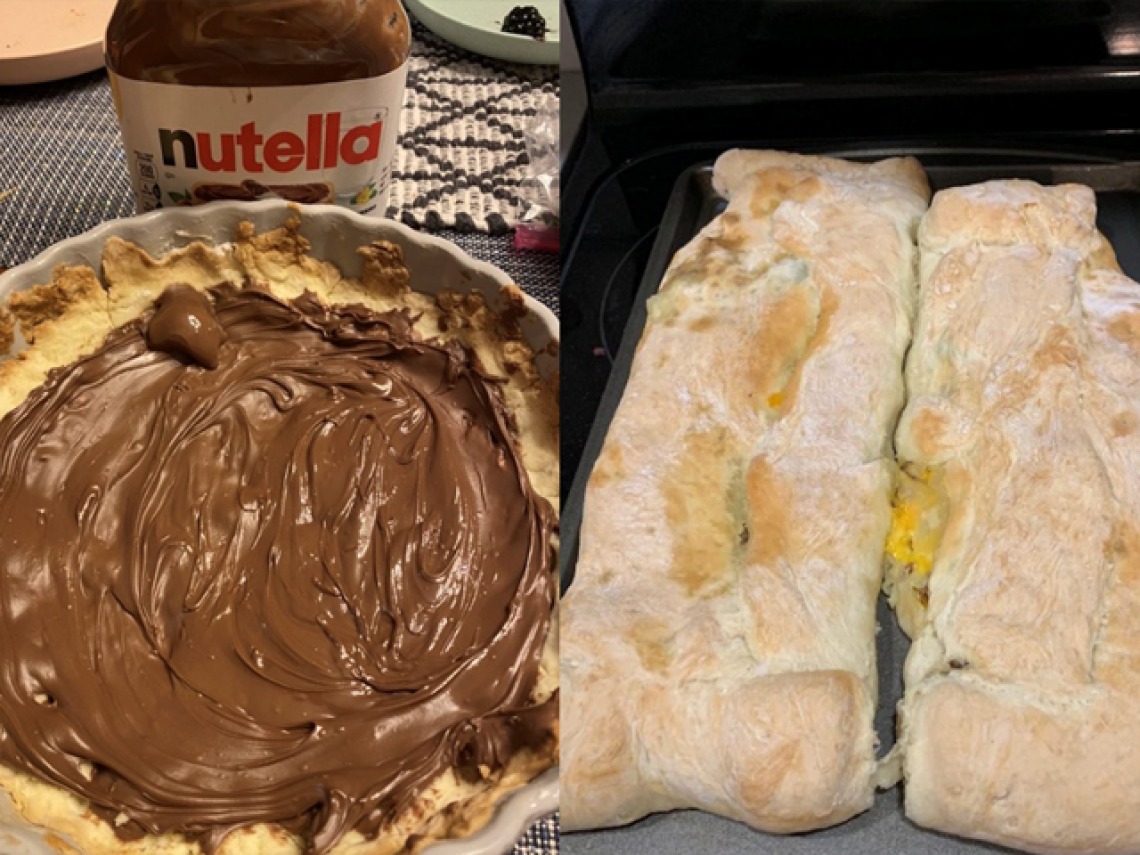 Nutella pie and Italian bread